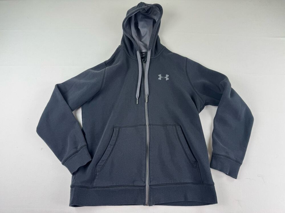 Under Armour ColdGear Full Zip Hoodie Mens M Navy Fitted Logo